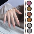 thumbnail image 4 of Dengmore Maillard Style Nail Polish Champagne Gold Bronzes Gold Rose Gold Mirror Glitter Effect Chromes Pigment Powder Manicure Tips with Sponge Applicators Salon Gel Manicure DIY at Home, 4 of 6
