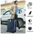 thumbnail image 3 of Hanke 20 Inch Carry On Luggage 22x14x9 Airline Approved Lightweight PC Hard Shell Suitcases with Wheels Tsa Luggage Rolling Suitcase Travel Luggage Bag for Weekender(Dark Blue), 3 of 8