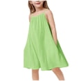 thumbnail image 2 of MKOSPLRT 4-16 Years Wide Leg Jumpsuits for Girl Linen Spaghetti Strap Romper Shorts Solid Baggy Summer Beach Jumpers with Pockets, 2 of 6