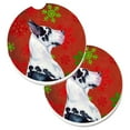 thumbnail image 1 of Grands Flocons de Neige Rouges et Verts Vacances Noël Ensemble de 2 Porte-Gobelet Voiture Coaster, 1 of 1