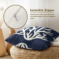 thumbnail image 6 of Beach Navy Blue Coral Throw Pillow Cover 18x18 Inch Pack of 2 Summer Blue and White Nautical Cushion Pillow Case Square Cotton Coastal Pillowcase for Party Bed Sofa Home Car Bedroom Outdoor, 6 of 6
