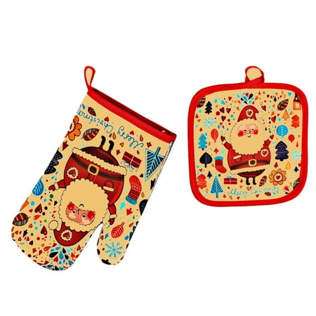 

Christmas Baking Anti-Hot Gloves Oven Microwave Insulation Mat Xmas Supply