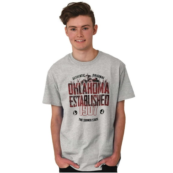Oklahoma Rugged Farmland Tractor Men's Graphic T Shirt Tees Brisco Brands S