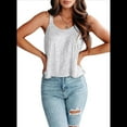 thumbnail image 2 of Camisola Sin Mangas con Lentejuelas para Mujer, Camisetas Brillantes Plateadas M, 2 of 7