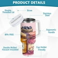 thumbnail image 2 of Yayeee 40oz Stainless Steel Tumbler with Straw and Handle Double-Wall Insulated Travel Water Bottle, Watercolor Jam, 2 of 8