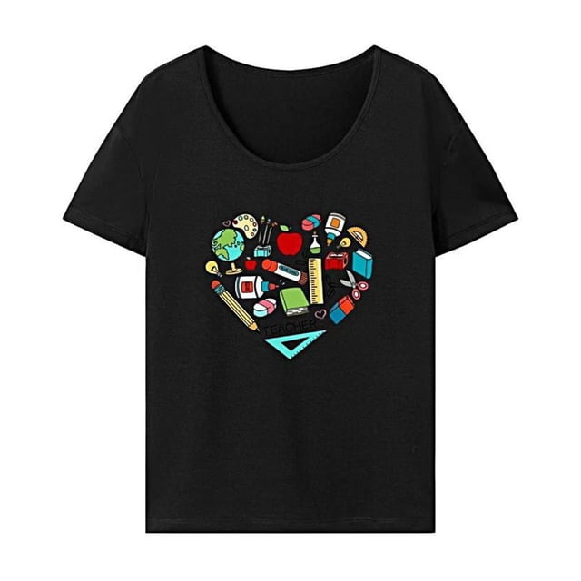 Camiseta de manga corta para mujer, camisa elegante con cuello redondo para mochilero en la calle XL