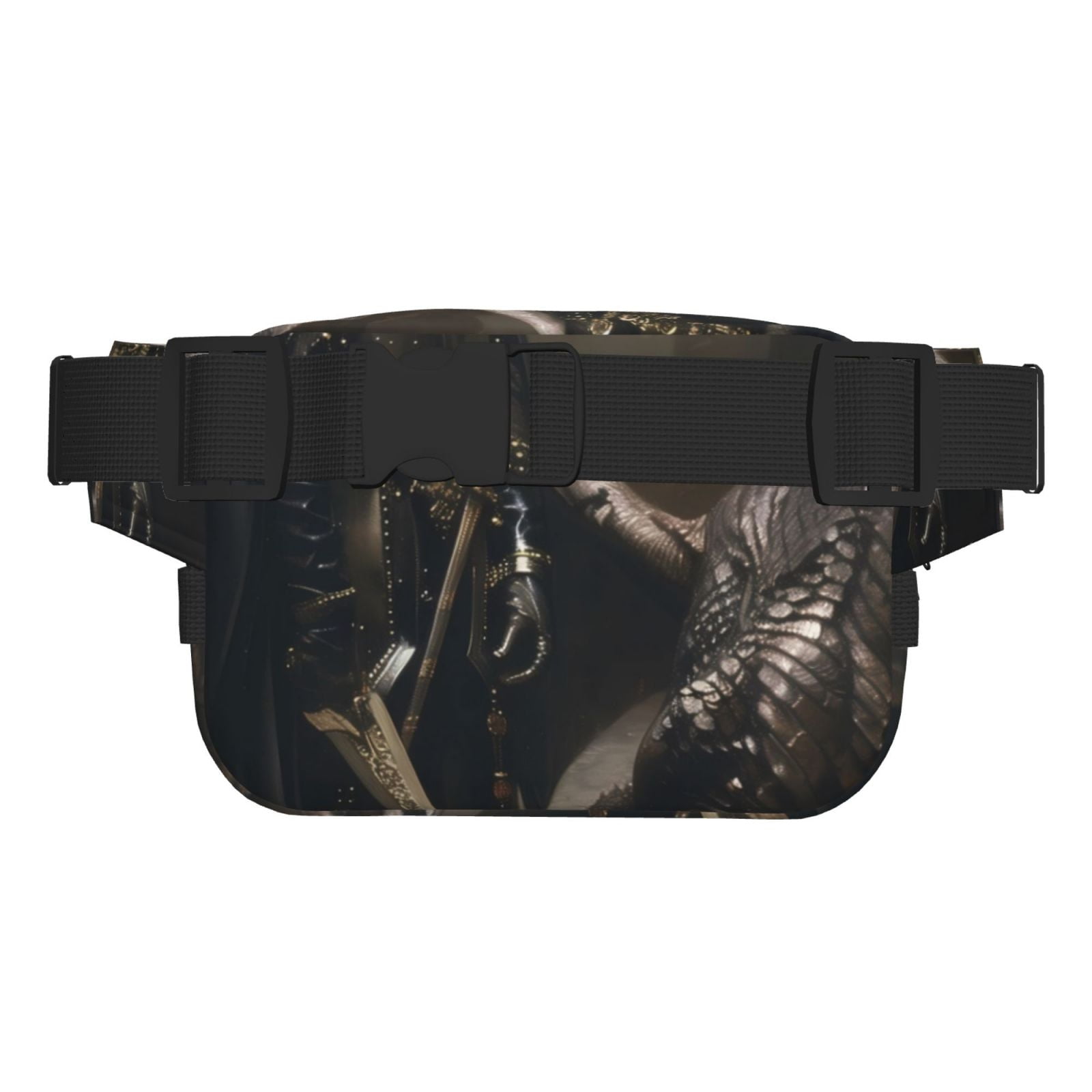 Picia Medieval Knight And Dragon Print Square Double-Layer Waist Bag Mini Adjustable Waist Belt Bag Exercise Running Travel Hiking