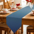 thumbnail image 2 of Navy Blue Ombre Striped Table Runner Linen Burlap Table Runner 72 Inches Long Blue Line Stripes Farmhouse Dresser Scarves for Kitchen Island Coffee Dining Room Party Wedding Holiday Decor 16"x72", 2 of 8