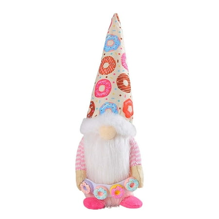 

DBYLXMN Garden Figurines And Statues New Donut Figurine Hat Doll Party Elderly Dolls Birthday Fresh Flowers Decorations Bedroom Living Room Desktop Ornaments Standing Post 1pc