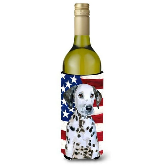 Dalmatian Puppy Patriotic Wine Bottle Beverge Insulator Hugger