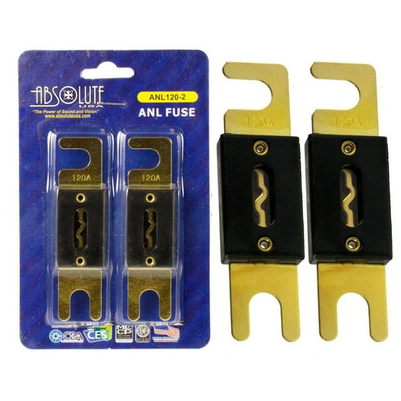 Absolute USA ANL120-2 2 Pack ANL 120 Amp Gold Plated Fuse