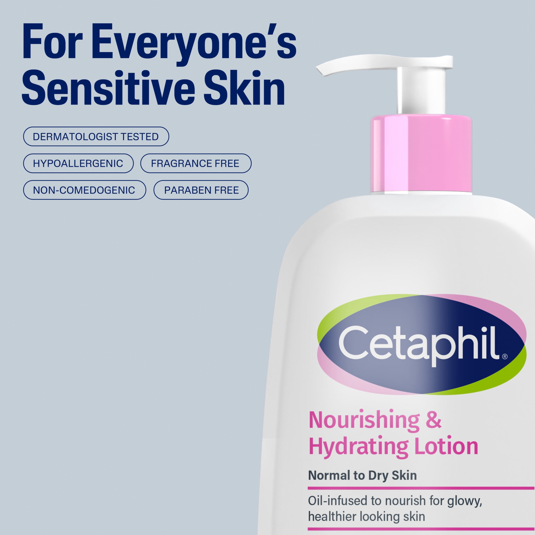 Cetaphil Nourishing & Hydrating Lotion, Oil-Infused Body Lotion for Normal to Dry Skin, 16 fl oz, Hyaluronic Acid, Flaxseed Oil & Lipids, 48 Hour Hydration