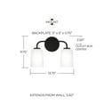 thumbnail image 4 of Capital Lighting 148821MB-542 Lawson 2 Light 14" Wide Vanity Light - Black, 4 of 7