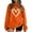 Orange, variant on WREESH Womens Fashion Crewneck Sweatshirts Printed Loose Long Sleeves Blouse Casual Tops Sweatshirt Pullover Black