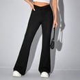 thumbnail image 5 of XFLWAM Women's Velvet Pants Bell Bottom Flare Pants High Waisted Warm Long Pants, 5 of 6