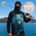 thumbnail image 3 of SEANATIVE Long Sleeve Sun Shirts for Men Fishing Hiking Running Tops Sun Hoodie Lightweight Breathable Outdoor UV Protection Rash Guard, S, Wolf Lightning Blue Black, 3 of 7