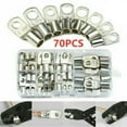 thumbnail image 1 of Lefu 70pcs Copper Tube Terminals Battery Welding Cable Lug Ring Crimp Connector Kit, 1 of 9
