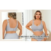 Daystry Plus Size Everyday Bras for Women Full Coverage Soft Sleep Wirefree Bras New Upgrade,Size 4XL