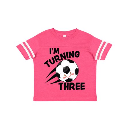 

Inktastic I m Turning Three with Soccer Ball Gift Toddler Boy or Toddler Girl T-Shirt