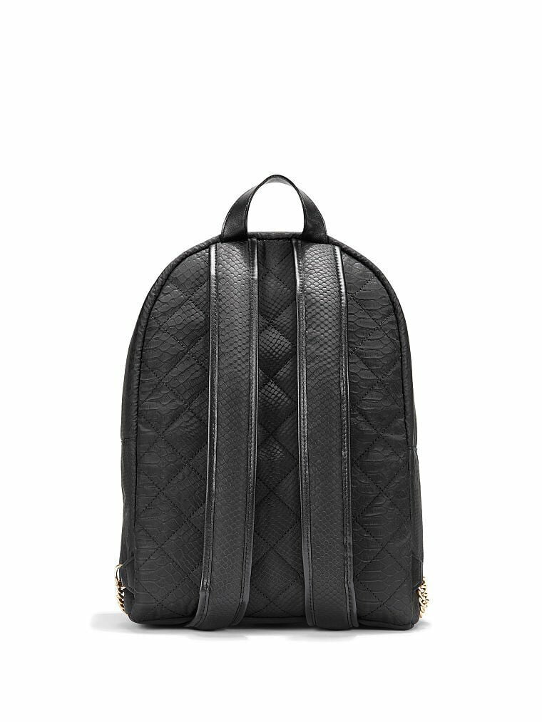 Victoria's Secret Nylon Python Stud City Backpack Black Python Studs Nwt, Women's, Size: One Size