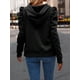thumbnail image 4 of Sudadera Negra Para Mujer Hoodie Con Capucha Afelpada Casual, 4 of 8