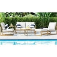 thumbnail image 2 of Elle Decor Mirabelle Outdoor Armless Lounge Chair in White and French Gold, 2 of 8
