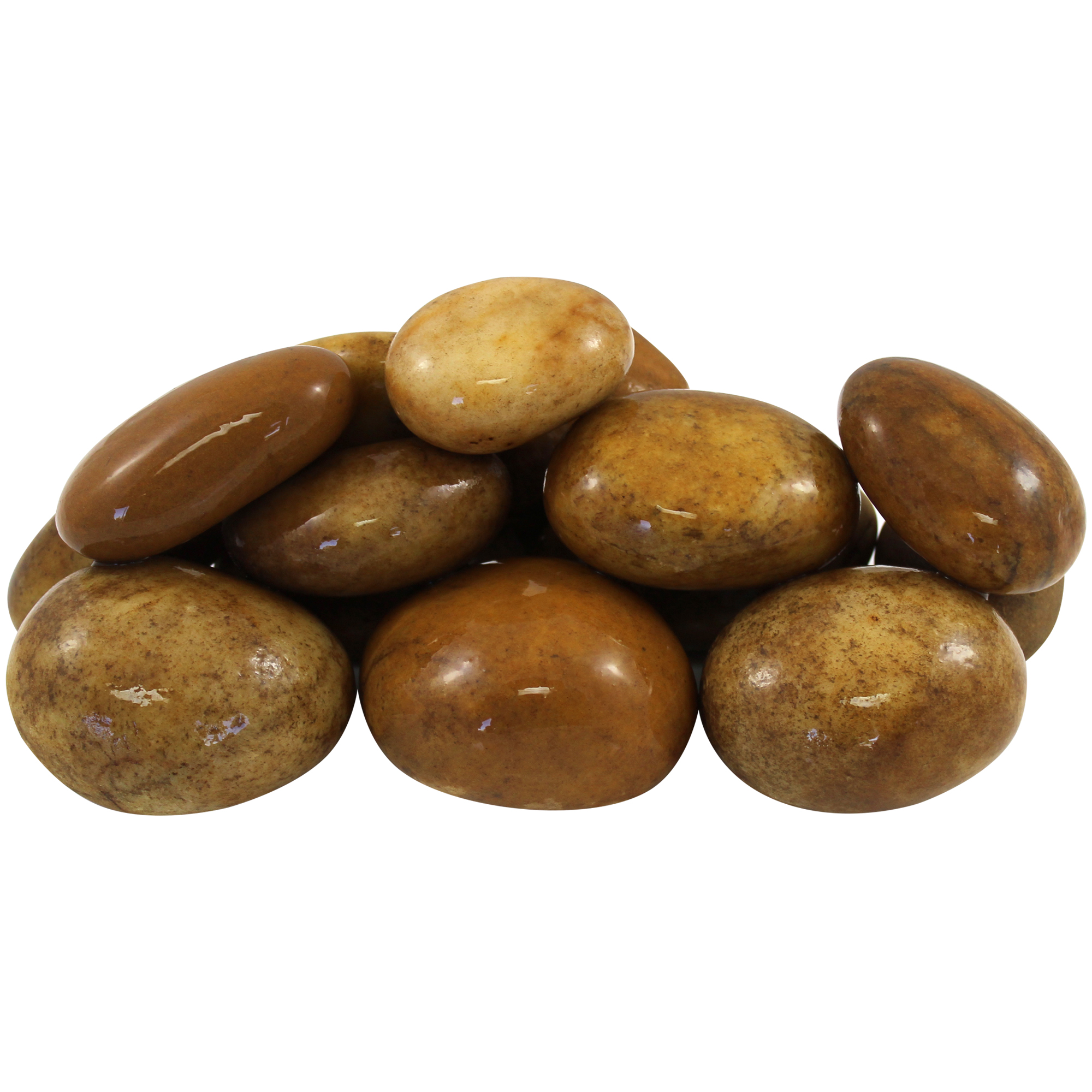 Rainforest Outdoor Decorative Natural Stone, River Pebbles, Tan, 2-3" 1620lbs.