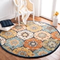 thumbnail image 2 of SAFAVIEH Heritage Skylar Oriental Wool Area Rug, Blue/Rust, 6' x 6' Round, 2 of 7
