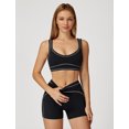 thumbnail image 5 of IDOPIP Womens Workout Sets Color Block Compression Sports Bra Matching High Waist Tummy Control Butt-Lifting Shorts 2 Piece Gym Yoga Pilates Running Outfits, 5 of 8