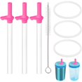 thumbnail image 1 of wonima44 3pcs Replacement Straws with Bite Valve for Zak Designs Kelso Kids 15oz, BPA Free Reliable Straw Cup Accessories with Zak Designs and Reusable Gaskets Brush for Water Bottles (Pink), 1 of 1