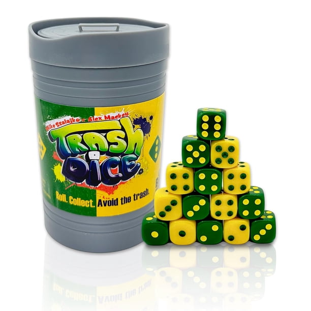 Juego de dados Big Discoveries Trash Dice de ritmo rápido para 2 jugadores
