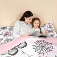 thumbnail image 4 of Homewish Hippie Mushroom Moth Full Size Comforter Sets for Girls, Bonical and Animal Theme Bedding Comforter Set, Pink Black White Gray, Pink Reversible, 3-Piece 1 Comforter and 2 Pillowcases, 4 of 6
