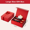 thumbnail image 5 of Large Red Gift Box with Lids: 13.5×10×5 inches Packaging with Magnetic Lid - Holds Christmas Birthdays Wedding Gifts - Ideal for Couples Friends Family (Red,Pack of 2), 5 of 8