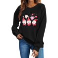 thumbnail image 4 of Valentines Day Pullover Sweatshirts Women Cute Heart Valentine Sweater Graphic Tops Casual Funny Long Sleeve Shirts, S Black, 4 of 6