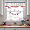 thumbnail image 3 of Independence Day Tie Up Valances Curtain, Adjustable Kitchen Flag Day Blue Red Stripe Vintage Valances for Windows Decor, Rod Pocket Short Curtains Set for Bedroom/Bathroom, 54"x18", 3 of 9