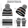 thumbnail image 6 of BESSTEVEN Kids Winter Hat Gloves Scarf Set: Girls Boys Beanie Hats Gloves Knit Set with Thick Warm Fleece Lined For Ages 6-10 Children, 6 of 6