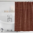 thumbnail image 3 of Dark Brown Shower Curtain, Waterproof Shower Curtains for Bathroom, Vintage Country Monochrome Chocolate Color Washable Fabric Bathtub Curtain Set Bath Decor with 12 Hooks Stall 36"x72", 3 of 8