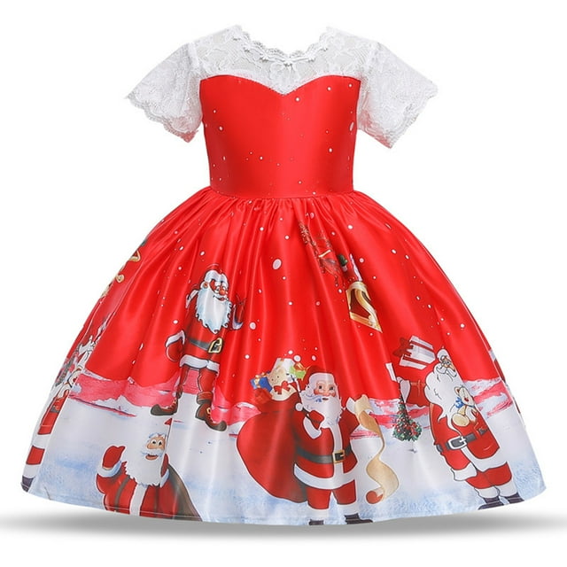 HAJGJP Robes pour Filles Robe de Concours pour Enfants Robe de Danse de Noël pour Anniversaires Ou Célébrations
