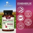 thumbnail image 4 of Beet Root Capsules 1300mg - Extra Strength Red Beetroot Powder Supplement – Supports Nitric Oxide Production, Heart Health & Natural Energy – Non-GMO, Vegan, Gluten Free – 60 Veggie Capsules, 4 of 10