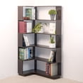 thumbnail image 4 of Leumius 5 Tier Freestanding L-Shaped Corner Bookshelf,Wooden Bookcase with Anti-drop Panel and Anti Tipping Device, Display shelf Open Storage,Ox Blood Red, 4 of 19