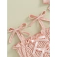 thumbnail image 6 of Suealasg 2pcs Baby Girl Clothes Sets 3M 6M 12M 18M Infant Girls Summer Birthday Party Romper Dress Sleeveless Bow Front Smocked Bodysuit+Headband, 6 of 8