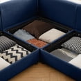 thumbnail image 6 of Modern Stylish Blue Chenille 2-Seater Sofa with Storage Ottoman for Living Room, 6 of 20