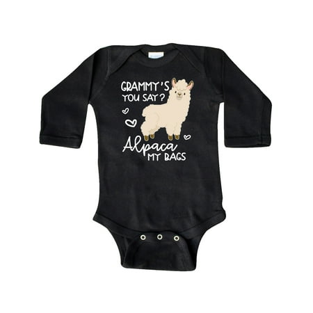 

Inktastic Grammy s You Say Alpaca My Bags Gift Baby Boy or Baby Girl Long Sleeve Bodysuit