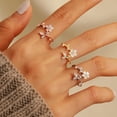 thumbnail image 4 of Anillo plata 925 hoja camelia, CZs, ajustable, regalo mujer, 4 of 4