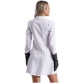 thumbnail image 4 of TiaoBug Women Doctor Nurse Work Coat with Gloves 2Pcs Scientist Long Sleeve Lab Coat Fancy Outfit White L, 4 of 6