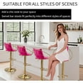 thumbnail image 6 of Woven Velvet Swivel Bar Stools 360° Adjustable Height Counter Stools, Low Back Kitchen Island Chairs for Pub, Dining & Home Decor (Rose Red, Set of 2), 6 of 7