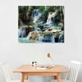 thumbnail image 2 of Orinice Waterfall Trees Rocks Fine Art Aesthetic Poster & Print Wall Painting for Home Decor Living Room Bedroom Office Wall Art Canvas 16x12in, 2 of 6