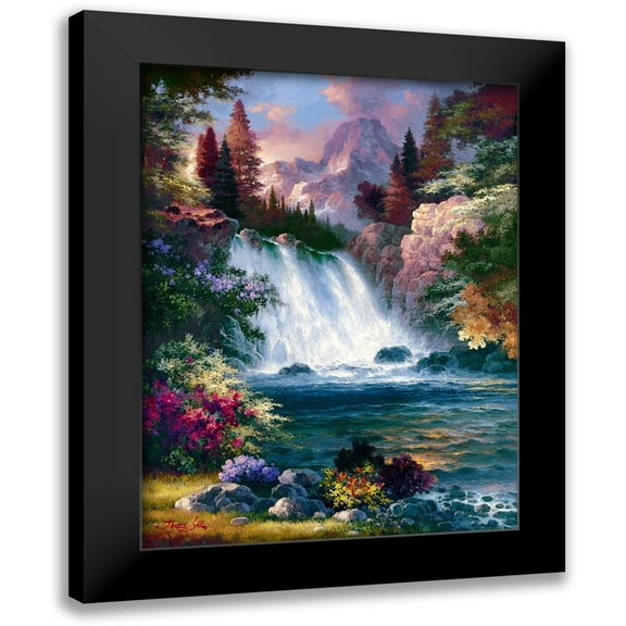Lee, James 12x14 Black Modern Framed Museum Art Print Titled - Sunrise Falls II