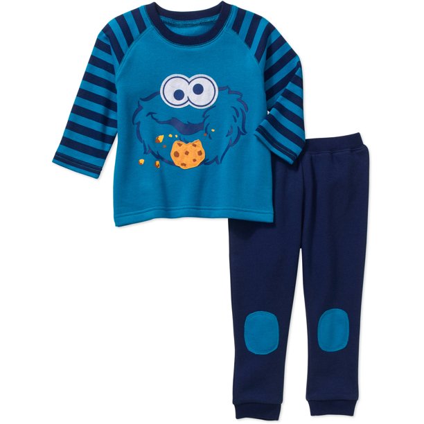 Cookie Monster Newborn Baby Boy Fleece Top and Pant 2 pc set