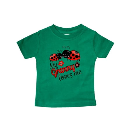 

Inktastic My Granny Loves Me with Cute Ladybugs Gift Baby Boy or Baby Girl T-Shirt